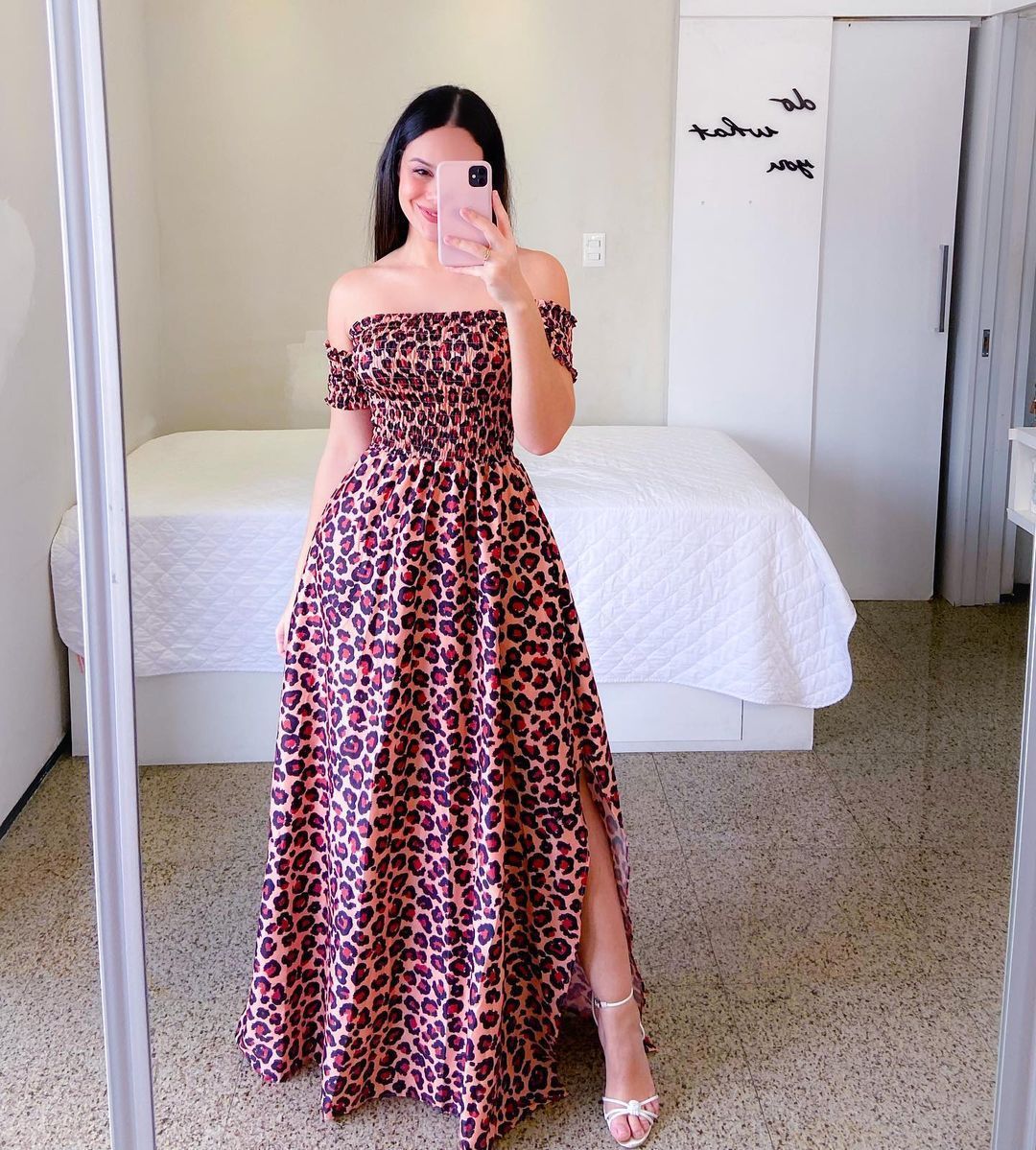 Off-shoulder Printed Butterfly Rainbow Dress