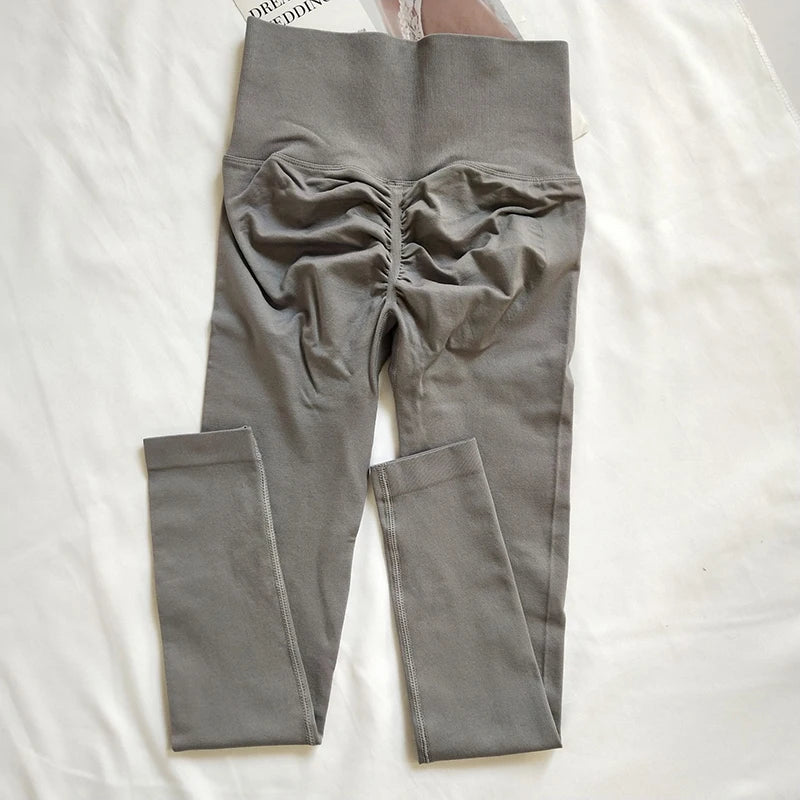 Seamless Sport Yoga High Waist Pants Leggings Sport See Through Yoga Gym Running Quick Dry Pants Scrunch Butt Pants