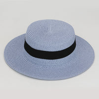 21 Color Square Buckle Dome Panama Lafite Flat Straw Hat