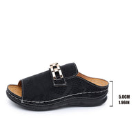 Plus Size Wedge Platform Slippers Cool Beach Leopard Slippers