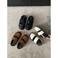 Retro Raise The Bottom One Strap Two-way Breathable Closed Toe Sandals