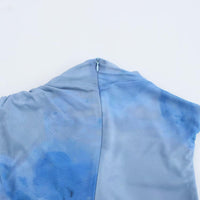 Simple Slim Print Pleated Dress