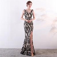 Long Sequined Plus Size Banquet Evening Dress