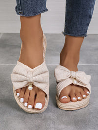 Women's Rope Bottom Solid Color Fashion Trendy Indoor Outdoor Bowknot Slippers