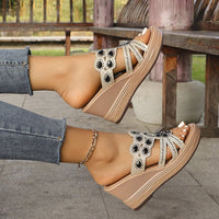 Bohemian Open Toe Sequin Slippers Women