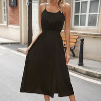 Women's Clothing Cross-border Solid Color Sling Dress