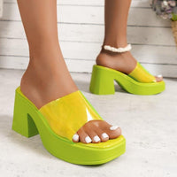 Transparent Ankle-strap Platform Platform Platform Slippers