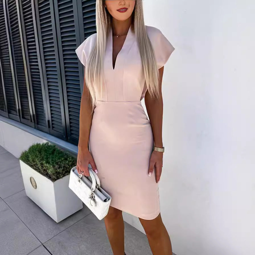 V-neck Temperament Commute Dress Women