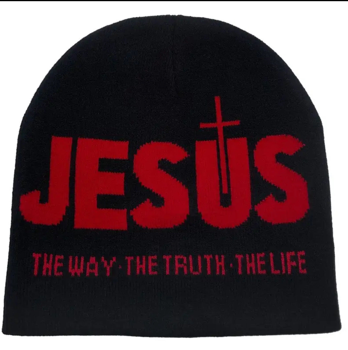 Jacquard Brimless Knitted Hat Letters Autumn And Winter Wool Sleeve Cap