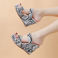 Women's Plus Size Snake Wedge Slippers