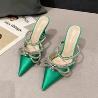 Silk Back Bandage Women's Stiletto Heel Sandals French Style