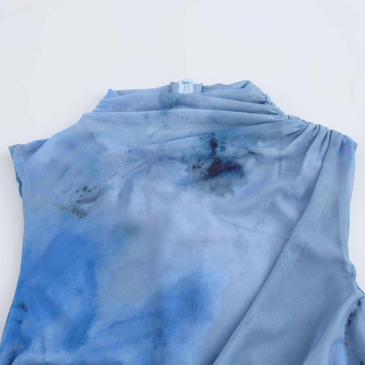 Simple Slim Print Pleated Dress