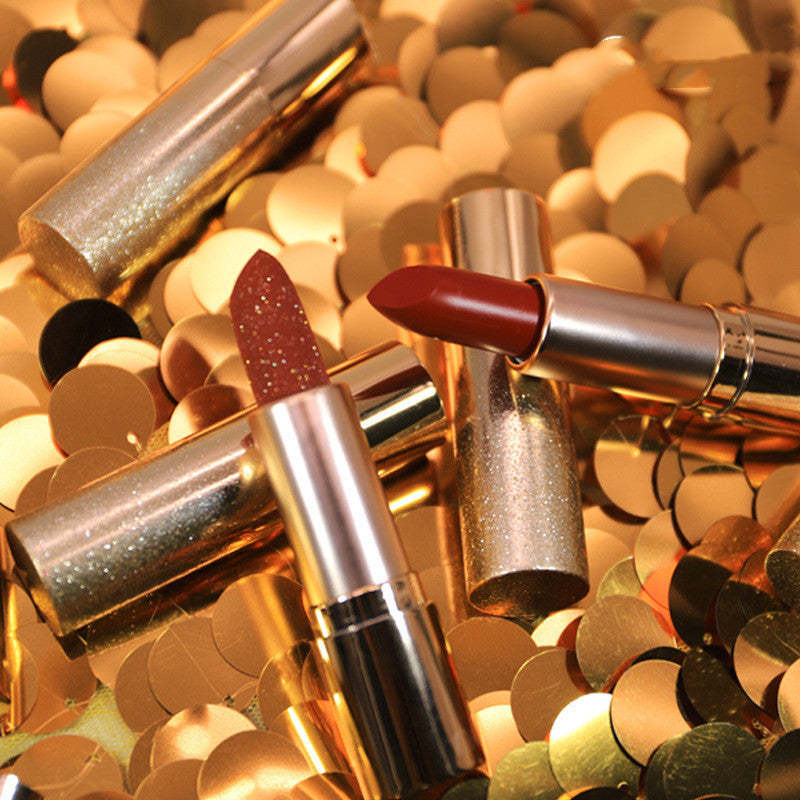 Fashion Small Sachet Mousse Lipstick Leopard Print Chain With Small Round Mirror Set