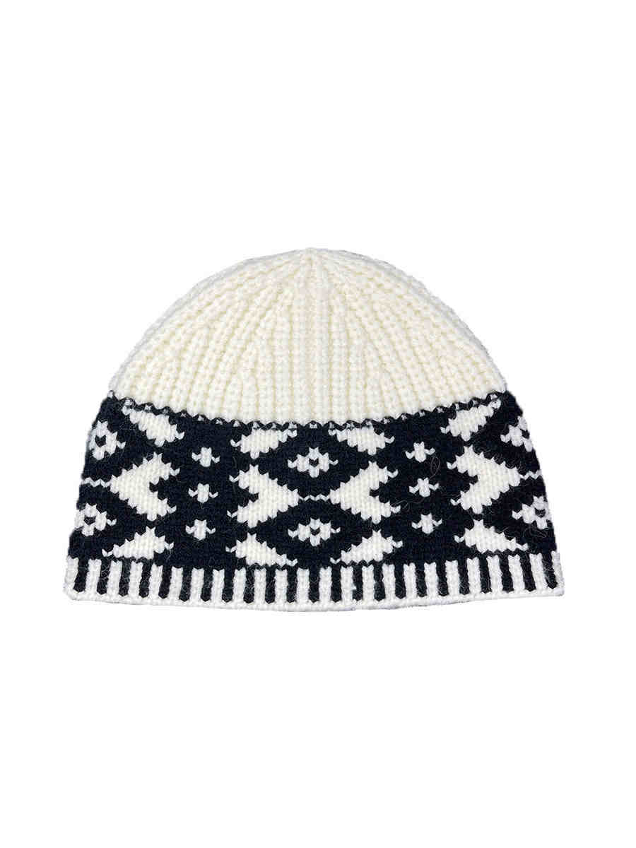 Diamond Color Matching Winter Warm Handmade Knitted Hat Children
