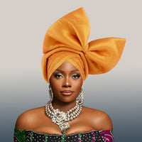 African Headdress Wedding Big Bow Tam-o'-shanter Baotou