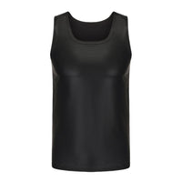 Simple U-neck Tight Slimming Glossy Off-the-shoulder Vest