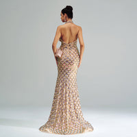 Halter Sequined Mermaid Evening Dress
