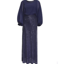 African Women's Beads Chiffon Party Evening Dress Big Size