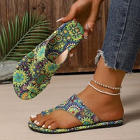 Women's Breathable Printed Toe Covering Roman Style Slippers