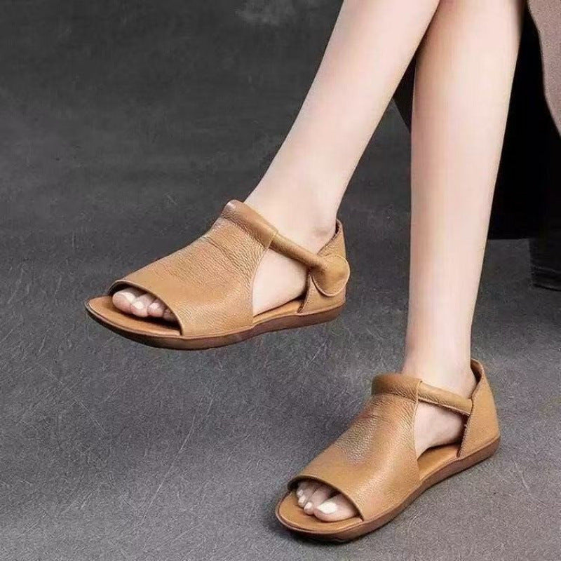 Summer Hollow Women's Sandals Flat Soft Bottom Low-top Roman Shoes