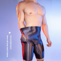 High Elastic Lightweight Breathable Shiny Silky Plastic Leg Belly Contracting Men's Underwear