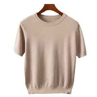 Men's Short-sleeved T-shirt Korean-style Trendy Round Neck Half-sleeve Sweater