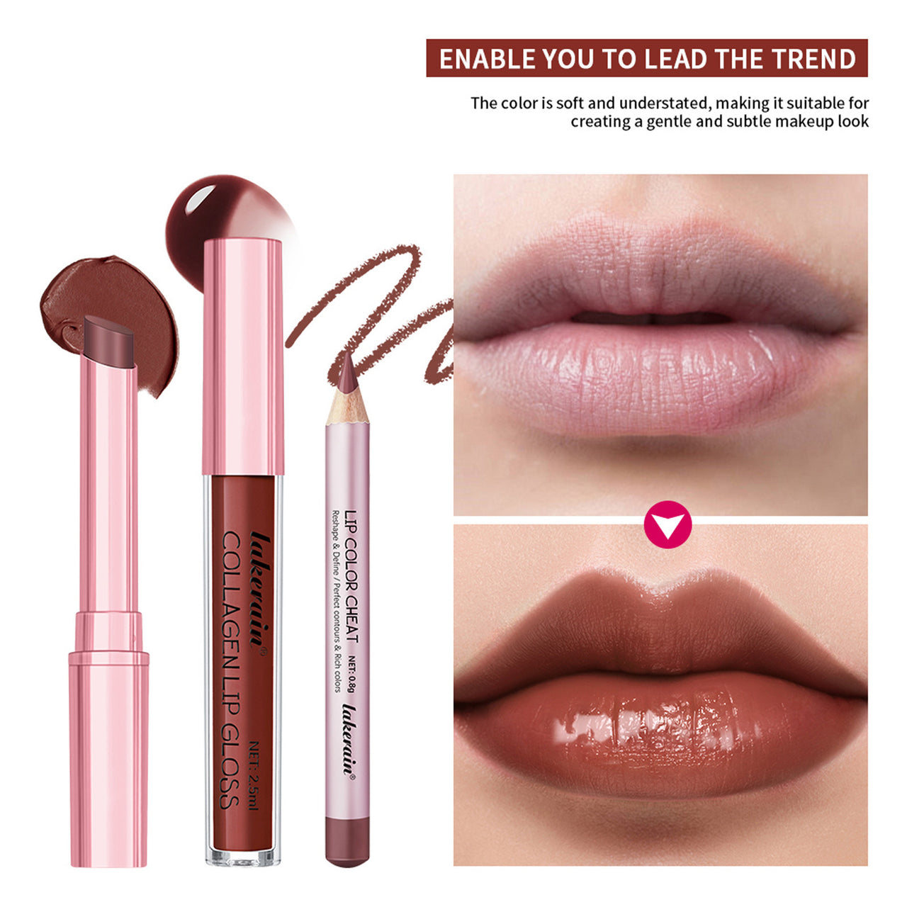 Three Lip Gloss Suit Lasting Waterproof Colorfast